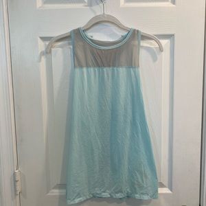athleta turquoise mesh workout tank top